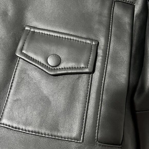 Ted Baker London Mens' Ovine Leather Biker Jacket Size L Black Biker Edgy NWT - Picture 8 of 16